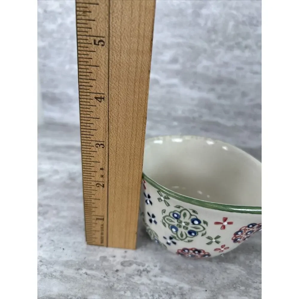 TWO Stoneware Measuring cups (1/2 cup, 1 cup) Pfaltzgraff Stoneware Floral‎